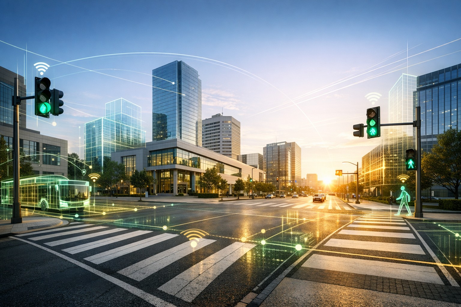 Bright modern smart city infrastructure